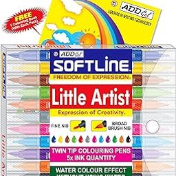 Add Gel Softline Little Artist Colouring Pen - Twin Tip Brush 12 Pen Set-12