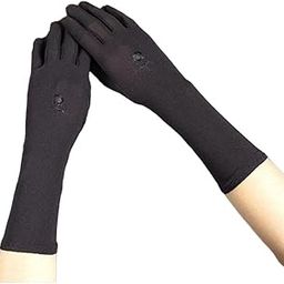 Lady Medium-long Thin Elastic Etiquette Gloves Summer Women Sunscreen Embroidered Gloves Driving Car Accessories(2 PAIR)-image-21