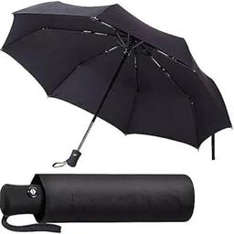 Automatic Travel Umbrella, 8 Fiberglass Ribs, Stormproof 70+ MPH, Auto Open/Close, (color may vary)-image-36