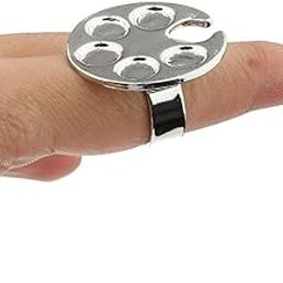 T.O.G. Mini DIY Nail Art Finger Ring Mixing Palette Manicure Thumb Ring Round-9