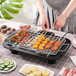 VishBin Barbeque Grill Grilling Set Machine Charcoal Electric Dual-Purpose Household Outdoor Multi-Function Double Electric Oven 2000W Barbecue for Home-image-15