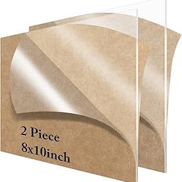 Lesnlok 2 Pieces 8 x 10 Clear Acrylic Sheets, 1/8 inch Thick (3mm) Plexiglass, Perfect for Wedding Table Numbers, Acrylic Table Signs, Calligraphy and Painting-25