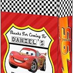 WoW Party Studio Personalized Race Car Theme Happy Birthday Decorations Return Gift Bag with Birthday Boy/Girl Name, Medium Size, Made of 300GSM Cardstock Paper - 10Pcs-picture-19