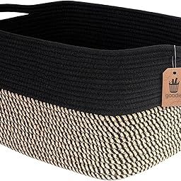 RUGSZONE Woven Cotton Rope Storage Basket, Stuffed Toy Basket Bin, Laundry Basket Hamper, Nursery Basket, Dog Toy Basket, Blanket Basket, Gift Basket, Jute-picture-20