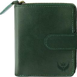 Genuine Leather Double Closure Unisex Wallet for Men & Women with Zip Pocket Compartment | GL-98 (Green)-picture-17