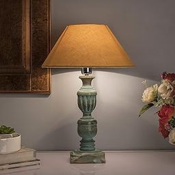 Homesake® Rustic Algae French Trophy Carved Table lamp with Shade (Gold)-0
