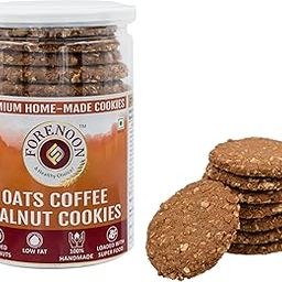 Fore Noon Coffee Walnut Oats Cookies | Healthy & Guilt Free Snack | 0% Maida, 0% Refined Sugar, 0% Trans fat & Cholesterol, 0% Palm Oil, 0% Artifical Colours & Flavours, 0% Preservatives | Made with Oats, Whole Wheat Grain, Brown Sugar, Cow Ghee, Coffee, Walnuts, Rock Salt | 100% Natural Ingredients | Premium Homemade & Handmade Biscuits | Low Sugar & Low Fat | Enjoy with Chai ,Coffee & Milk | 100% Vegetarian | Pack of 1, (178 grams)-image-13
