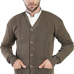 Men's Front Open Buttoned Full Sleeve Solid Color Cardigan/Woolen Jacket/Waist Coat/Sweater with Pockets-picture-7
