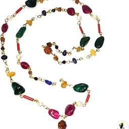 GVS 9 Planet Navratan Mala | Navgrah Chakra Cosmic Necklace | Multi-Color Crystal Chain | Handcrafted in Vrindavan | Energy Balancing Jewelry | Religious Spiritual & Divine Accessory-image-17