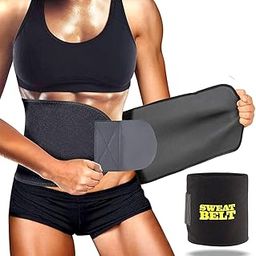 Waist Trimmer Belt, Weight Loss Wrap, Stomach Fat Burner, Low Back and Lumbar Support with Sauna Suit Effect, Best Abdominal Trainer, Fat Burner Black-image-23