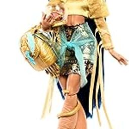 Monster High Cleo De Nile Doll in Golden Blouse and Layered Skirt, Includes Pet Cobra Hissette and Accessories Like a Backpack, Snack and Scroll-image-26