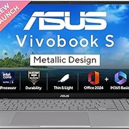 ASUS Vivobook S16, Intel Core Ultra 5 225H, Thin & Light Laptop (Intel Arc iGPU/16GB RAM/512GB SSD/FHD+/16"/144Hz/Windows 11/M365 Basic (1Year)*/Office Home 2024/Cool Silver/1.7 Kg) S3607CA-RP065WS-69