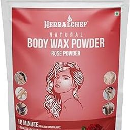 HerbalChef Women - Full Body Wax Powder, 10 min Painless Natural Face and Body Hair Removal Waxing Powder, Easy to use at home, No chemicals - No Irritation, No Skin rashes (100g, Rose)-6