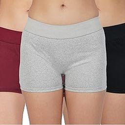 Pack of 3 Pure Cotton Stretchable Multicolor Broad Elastic Boy Short Panties-Free One Pair Transparent Bra Strap-image-81