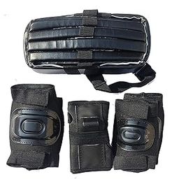 BOLDUP Protective Skating Guard Kit | Skate, Riding Protection Set for Children Age 6-15 Years Knee & Elbow Practise Tournament Safety Kit, Kid's Head, Knee and Palm (Black)-16