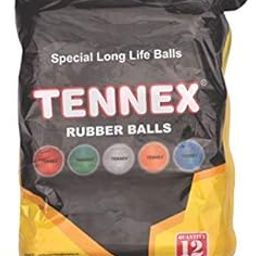 TENNEX T-10022 Rubber Rubber Ball (Multicolour) | Gully Cricket and Training | Cricket Rubber Ball (Pack of 12)-image-62