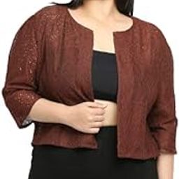 Women Maroon Self Design Floral Lace Open Front Smart Casual Shrug-3