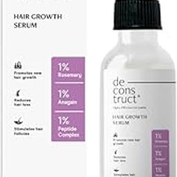 Deconstruct Hair Growth Serum with Rosemary and 1% Anagain + 1% Peptide complex | For Hair Growth & Hair Loss | Water-Based Serum for both Men & Women | 50ml-42