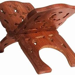 A&S Ventures Book Stand Wooden Sheesham Wooden Polished Folding Holy Book Stand, Rehal Reading Book Rest with Intricate Hand Carving 10-Inch-image-29