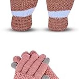 Women's Touchscreen Winter Woollen Pack of 2 Pairs Gloves For Cold Weather (SGD-963966) (Multicolor, Free Size)-image-70