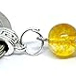 Natural Citrine Crystal 3 Beaded Key Chain Key Ring-21