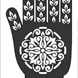 Nail It! Pair of Beautiful Henna Stencils - Both Hands/Mehendi Designs/Mehendi DIY Stencil - SM07 (Left)-image-31