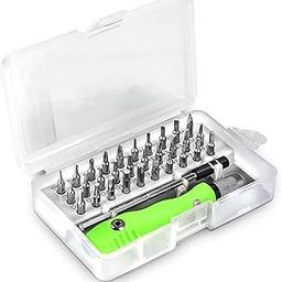 32-in-1 Mini Screwdriver Set with Extendable Rod, Magnetic Bits for Electronics Repair, Green-image-23