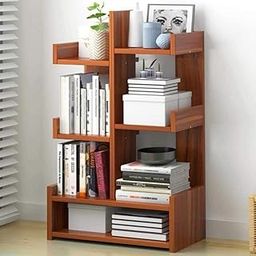 OrderWood Sheesham Wood Free Standing Book Shelf | Multipurpose Bookshelf Storage Display Rack with 7 Open Shelf for Office | Decorative Corner Shelf Bookcase for Home Décor | Honey Finish-image-70