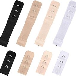 8 Pack Women's Bra Extenders, Flexible Bra Extender Strap 1 Hook 3 Rows Elastic Bra Extension Strap, Soft Stretchy Back Bra Extension Strap for Women-24