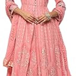 Women Cotton Anarkali Embroidered Suit Set-picture-52