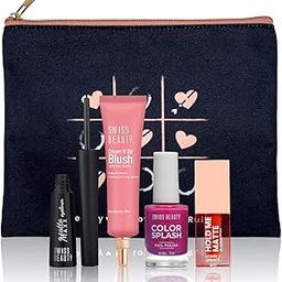 Swiss Beauty Gift Your Heart Out Makeup Kit | With 4 Makeup Essentials | Cream It Up Blush | Color Splash Nail Polish | Matte Maxx Eyeliner | Hold Me Matte Mini Liquid Lipstick | Gift For Her | Valentine’s Day Gift-9