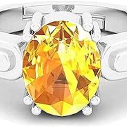 17.00 Ratti 16.00 Carat Unheated Untreatet A+ Quality Natural Yellow Sapphire Pukhraj Gemstone Silver Plated Ring for Women's and Men's {Lab Certified}-picture-26
