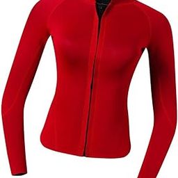 MILAAN 2mm Neoprene Women Wetsuit Jacket Coat for Scuba Diving Swimming Red XS (54032884MLN)-image-21