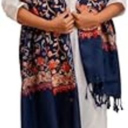 Women's Emberoidered Woolen Stole Kashmiri Aari Wool Stole Shawl Wrap(Pack Of 1)-image-98