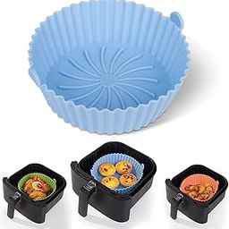 yosham Air Fryer Reusable Silicone Pot – 6.8 Inch Non-Stick Round Liner with Ear Handles – Multi-Color, Pack of 1-image-100