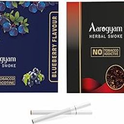 Aarogyam Herbals Pack of 2 Flavours 100% Tobacco & Nicotine Free Cigarette for Relieve Stress & Mood Enhance Product (SWEET SUPARI - BLUEBERRY) - 10 Sticks x 2 Packets-picture-27