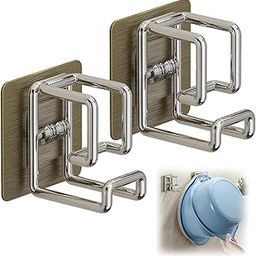 HASTHIP® 2Pcs Wash Basin Hooks, Adhesive Washbasin, Wall Mounted Washbasin Hanger, Metal Robe and Towel Hook, Multifunctional Basin Hanger Siding Hook for Kitchen Bathroom Toilet-image-97
