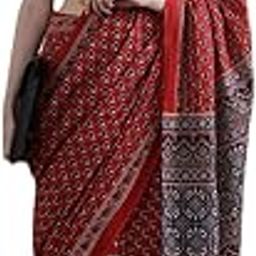 Women's Hand Block Print Jaipuri Cotton Mulmul Saree with Blouse Piece | Cotton Saree For Women & Girls-1