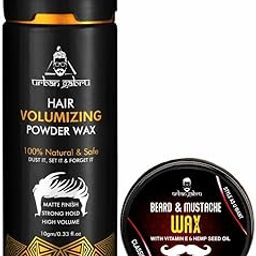Urbangabru Hair Volumizing Powder Wax (10 Gram) + Beard Wax for Beard and Mustache (50 Gram) - Men's Grooming Kit (Pack of 2)-image-90