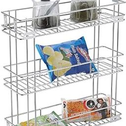 SmartSlide 3-Tier Stainless Steel Bottle Pull out Basket for Modular Kitchen/Kitchen Cabinet Drawer/Multipurpose Container Shelf Organizer/Kitchen Trolley (8 X 20 X 21 INCH)-image-48