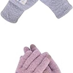 Women's Touchscreen Winter Woollen Pack of 2 Pairs Gloves For Cold Weather (SGD-11151117) (Multicolor, Free Size)-image-53