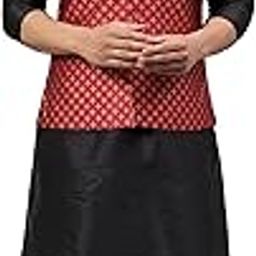 Men's Black Kurta Churidar Set with Self Design Jacket | Festive&Wedding-Wear | Art Silk Fabric | Regular Fit-image-3