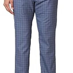 Men's Smart Fit Polyester Blend Checks Pattern Flat Front Formal Trouser-picture-47