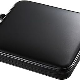 SANWA (Japan Brand) 160 Large Capacity CD Case, Portable DVD/VCD Storage, EVA Protective Blu-ray Wallet, Binder, Holder, Booklet with Attached Handle for Car, Home, Office, Travel (Black)-image-20