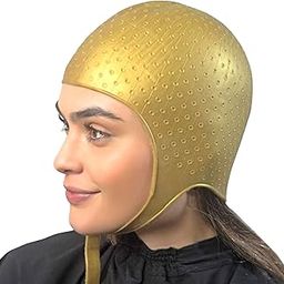 Trendy Look Silicone Highlight Hair Cap Color Gold | Type Athenas | hair highlighting cap | Salon-Quality Hair Highlights | Suitable for all hair types-42