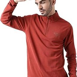 Men's Cotton Blend High Neck Sweatshirt-image-44