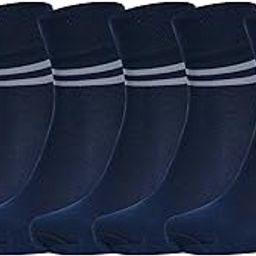 Ankle Length Navy Blue Colour with Grey Colour Stripes Design School Cotton Socks for Boys & Girls (Pack of 5 Pairs)-picture-6