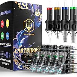 Poseidon 50PCS Tattoo Cartridge Needles Assorted Mixed Size #12 Round Liner - 1203RL 1205RL 1207RL 1209RL 1211RL with Membrane Professional Disposable Tattoo Needles-picture-22