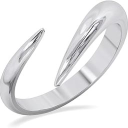 Pure 925 Sterling Silver Minimal Finger Ring | Size Adjustable | Thumb Band | Valentine Gift for Women Girls Wife Girlfriend-image-93