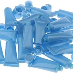MYADDICTION 20x 10ml Empty Plastic Tubes Bottles for Body Lotion Cream Lip Gloss Blue-2